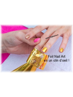 Foil nail art Rose mosaique 3D