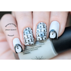 Plaque Konad Stamping Nail Art animaux 8