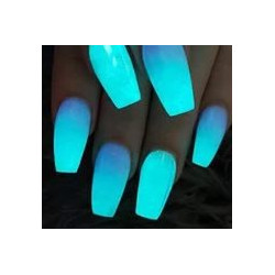 Poudre fluorescente néon Nail art bleu