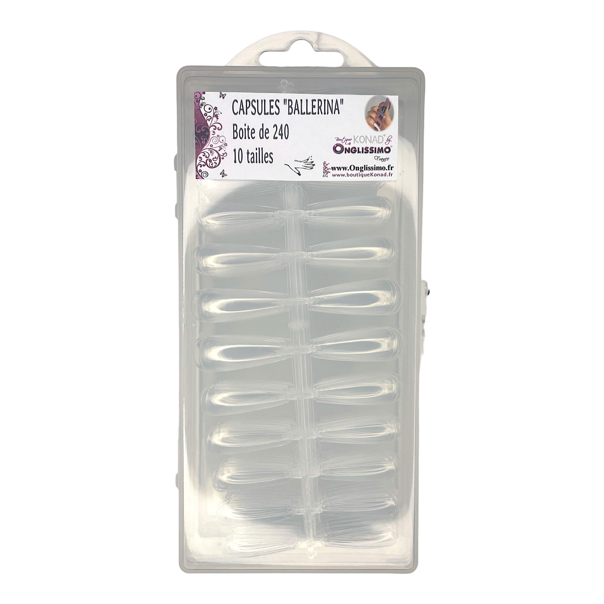 Capsules Gels Ballerines longues x240 en 10 tailles différentes