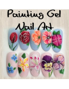 Painting gel nail art